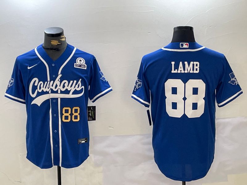 Men Dallas Cowboys #88 Lamb Blue Joint Name 2024 Nike Limited NFL Jersey style 9303->dallas cowboys->NFL Jersey